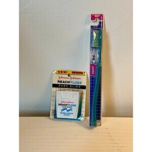 VTG (2) Sealed Tek Pro Toothbrush Johnson Reach Floss Easy Slide SET Soft Straig